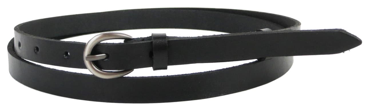 Узенький женский кожаный ремень, поясок Skipper 1405-15 черный