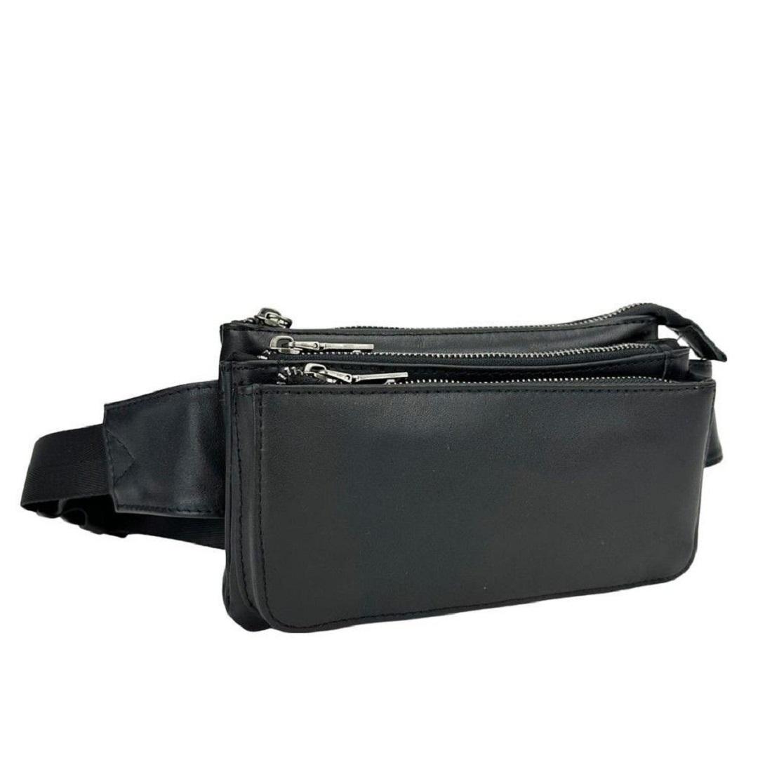 Бананка на декілька відділень в гладкій шкірі TDING BAG 6800A