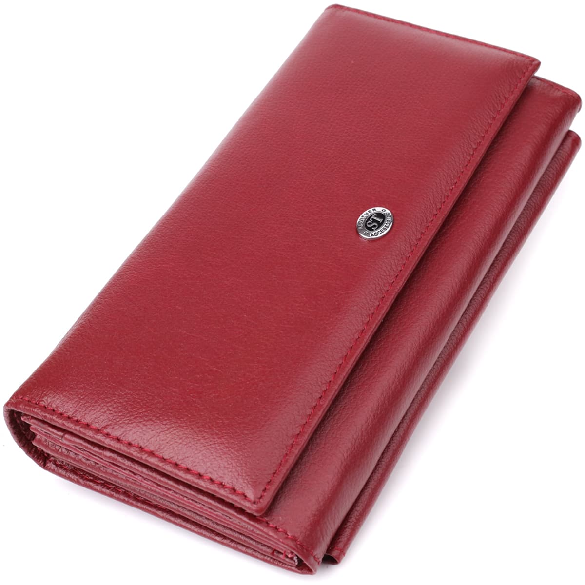 Жіночий гаманець з кишенею для телефону з натуральної шкіри ST Leather 23069 Бордовий — фото 1