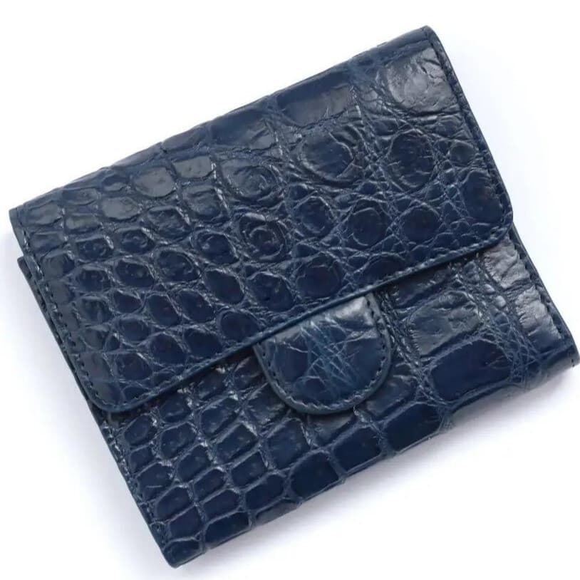 Гаманець зі шкіри крокодила Exotic Leather Синій (cw 110_3)