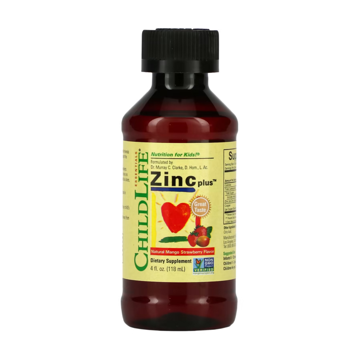Zinc Plus Liquid - 118ml Natural Mango Strawberry — фото 1