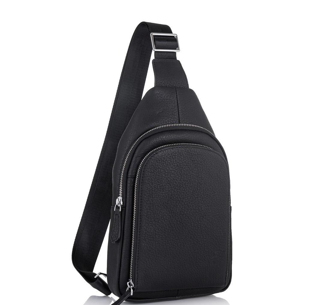 Чоловіча шкіряна сумка-слінг чорна Tiding Bag SM8-812A — фото 1