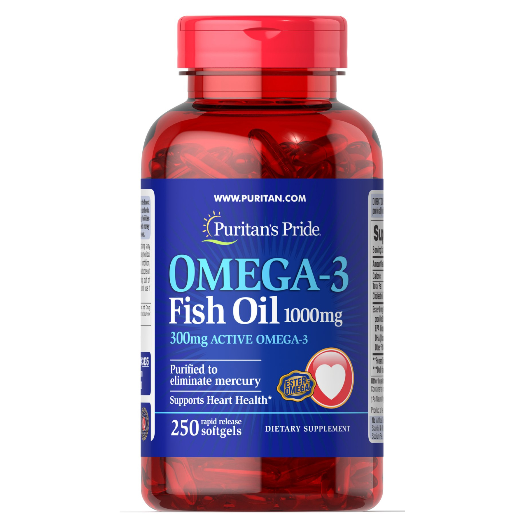Omega 3 1000mg - 250softgels (Пошкоджена кришка) — фото 1