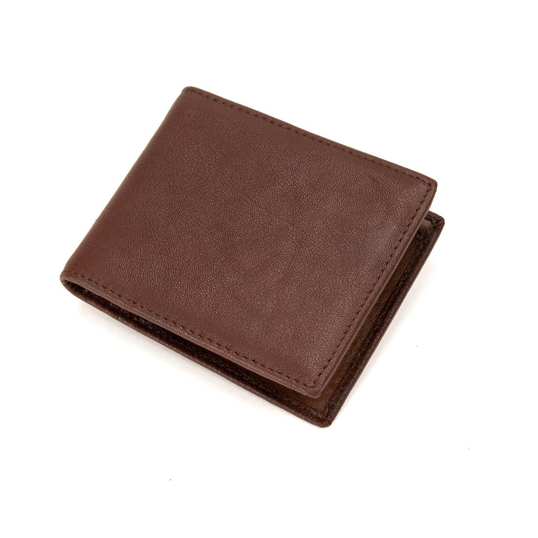Чоловіче маленьке портмоне шкіряне коричневе Tiding Bag M39-609-21DB — фото 1