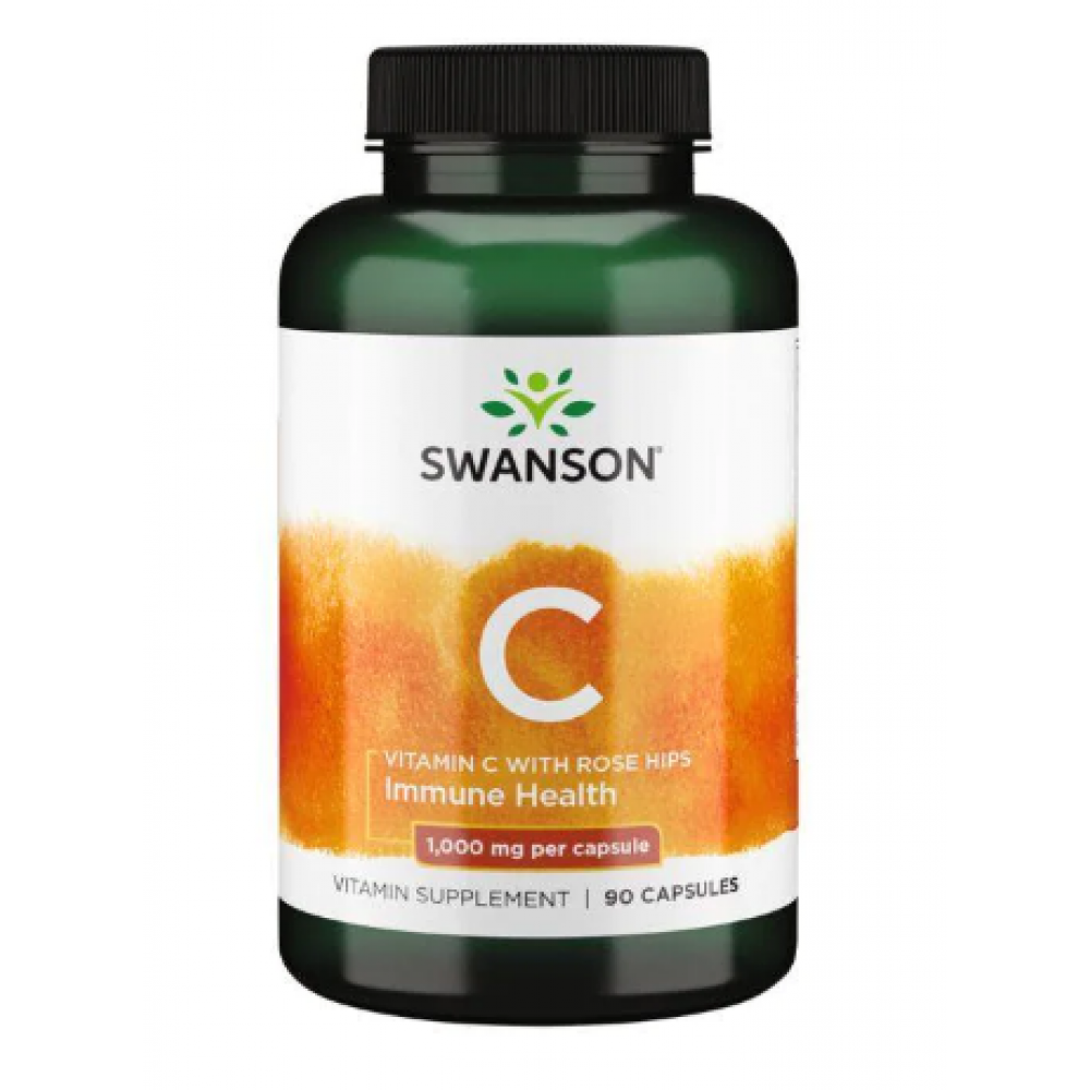 Vitamin C with Rose Hips 1000 mg - 90 caps (Пошкоджена етикетка) — фото 1