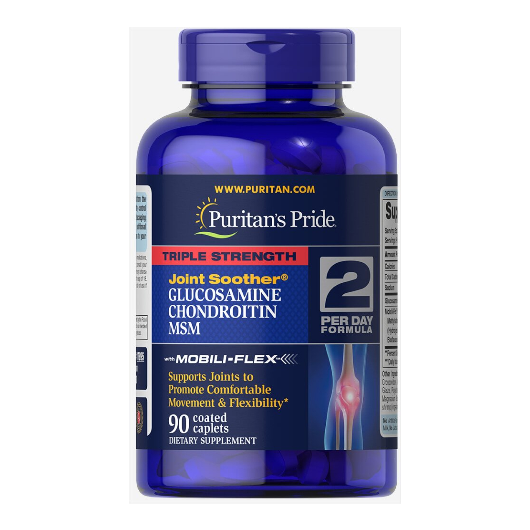 Glucosamine Chondroitin MSM Triple Strength - 90 caplets (Пошкоджена банка)