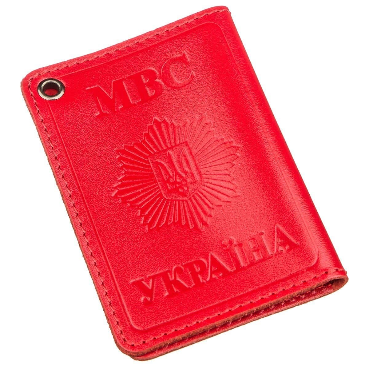 Компактна обкладинка на документи МВС України SHVIGEL 13978 Червона — фото 1
