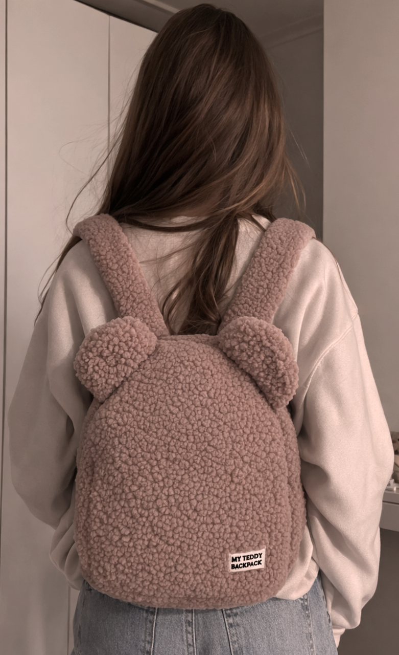 Детский плюшевый рюкзак Тедди, MyTeddy Backpack персиковый — фото 1