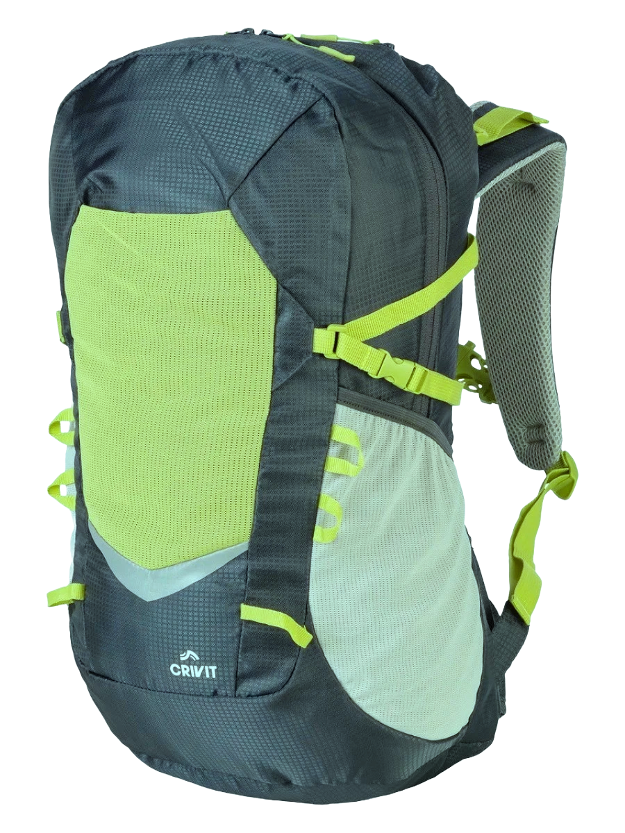 Спортивный рюкзак с дождевиком 30L Crivit серый с желтым