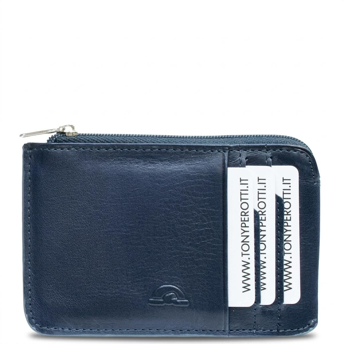 Кредитница с RFID Tony Perotti из натуральной кожи Nevada 3825 (90558) Синяя — фото 1
