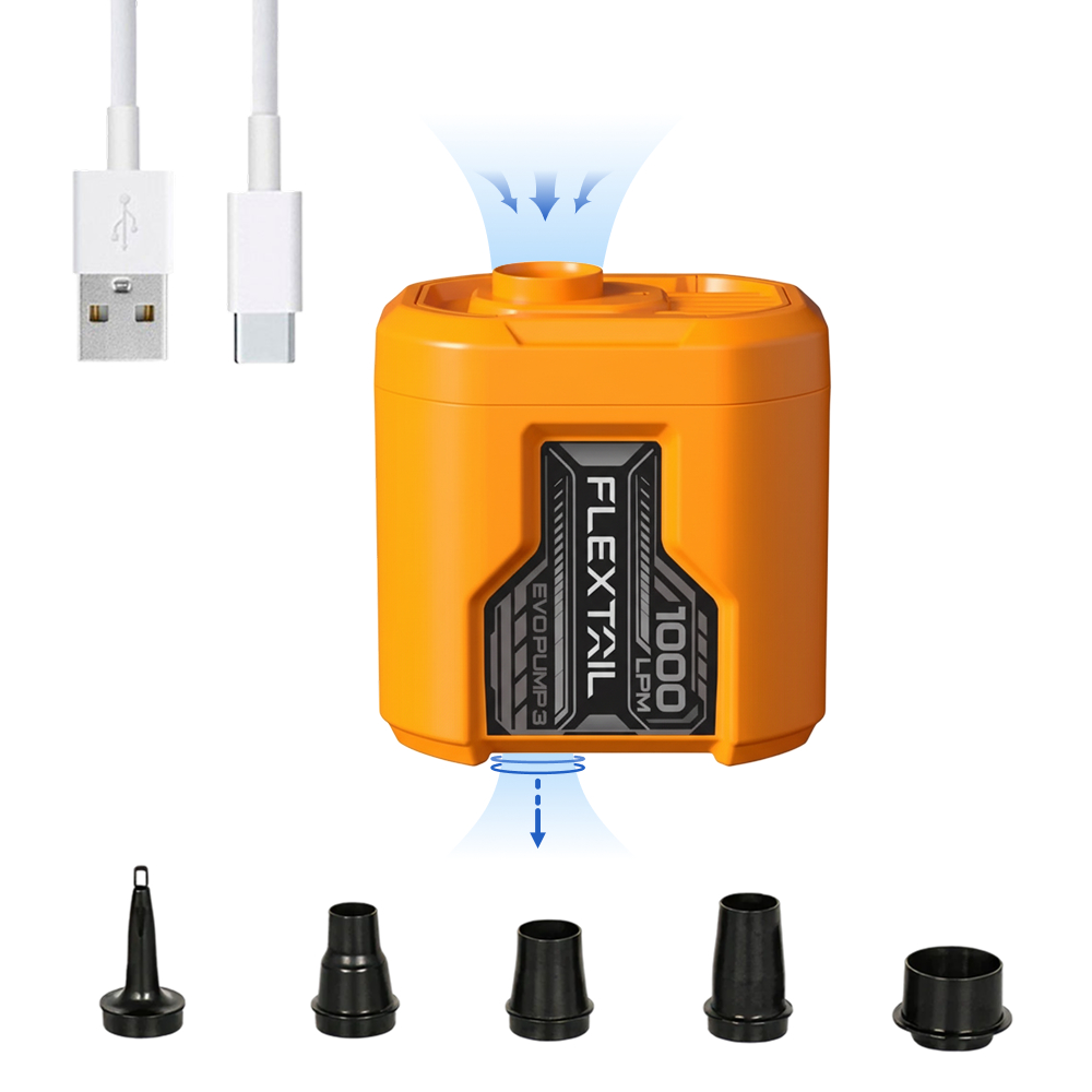 Портативный повітряний насос Flextail Evo Pump 3, 1000 л/хв, оранжевый