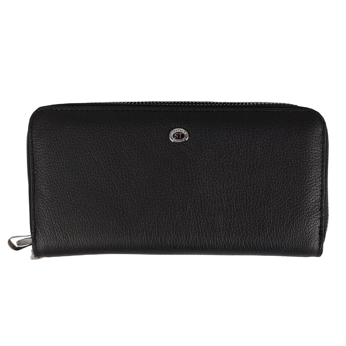 Клатч чоловічий чорний LEATHER ACCESSORIES BST-ST126BA — фото 1