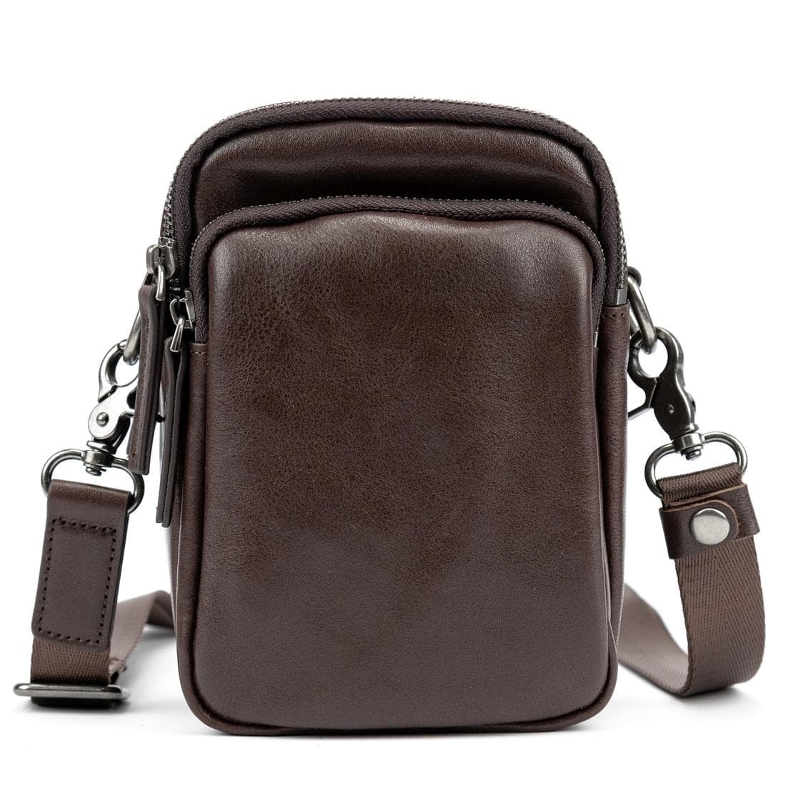 Месенджер маленький шкіряний чорний TIDING BAG 333-1C