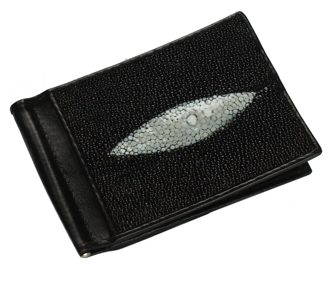 Зажим для денег из кожи морского ската Exotic Leather Черный (ctc 01) — фото 1