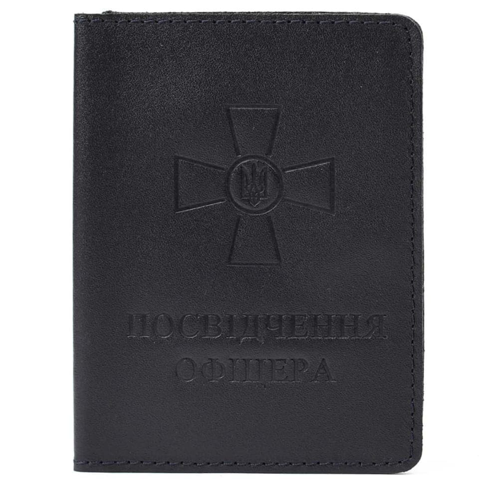 Кожаная обложка для удостоверения офицера Limary Lim-3992GK синия — фото 1