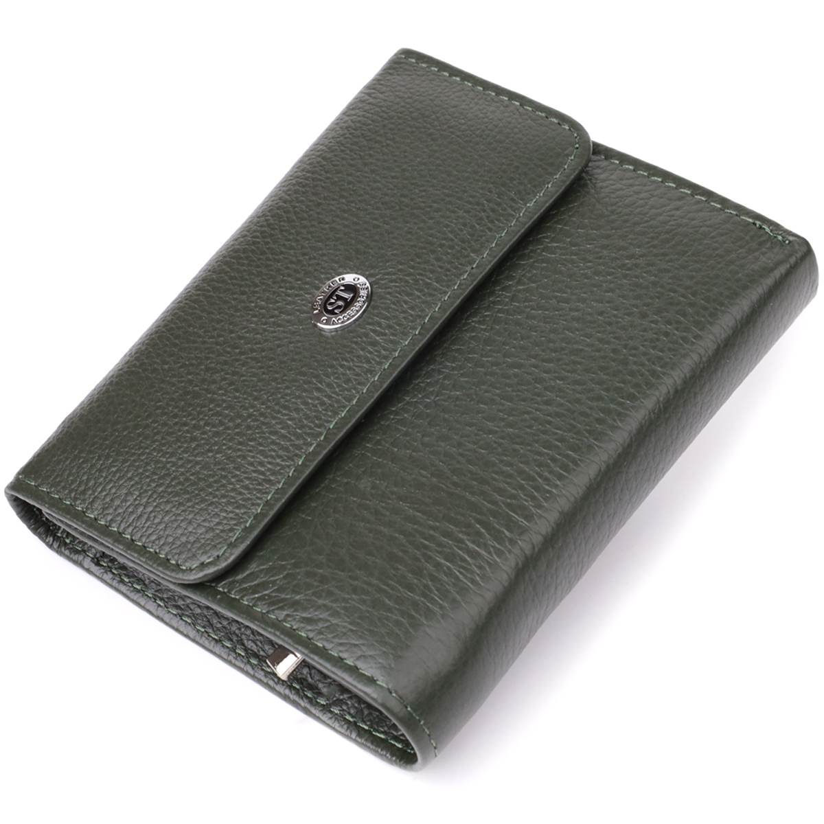 Женский кошелек среднего размера из натуральной кожи ST Leather 23074 Зеленый