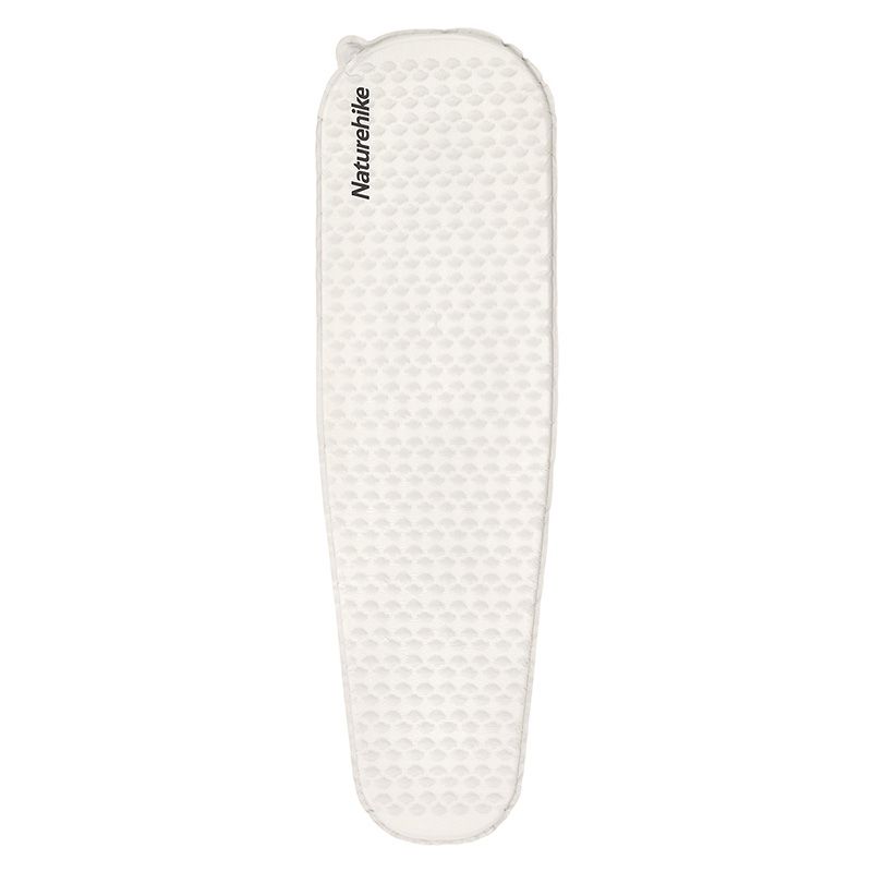 Матрац туристичний надувний одномісний Naturehike CNK2300DZ013, 185x55x3.5 см, світло-сірий, овальний