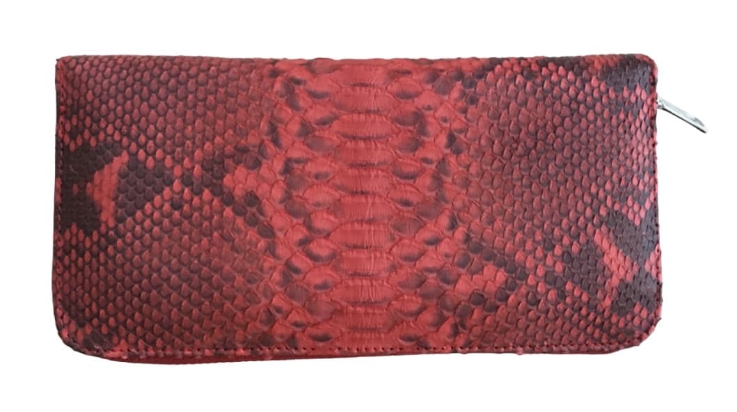 Гаманець портмоне жіночий Exotic Leather (snw28_3) із натуральної шкіри пітона червоний