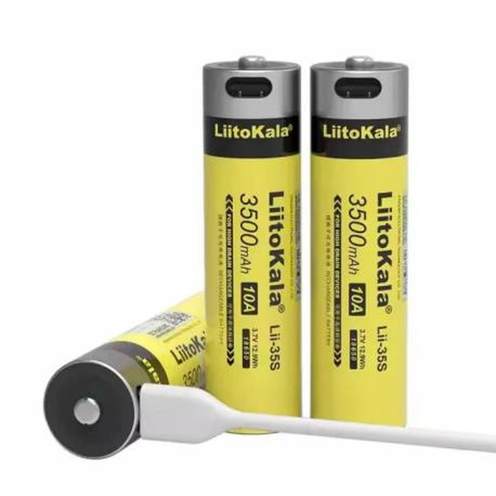 Акумулятор літій-іонний LiitoKala Lii-35S type c 18.5*72mm на 3500мАг