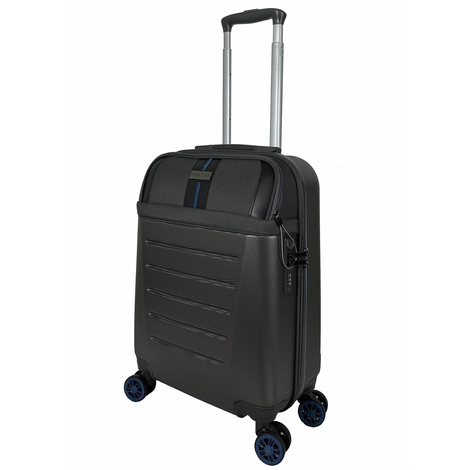 Валіза Semi Line 20" (S) Dark Brown/Blue Line (T5736-1)