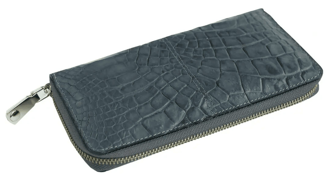 Гаманець Exotic Leather з натуральної шкіри крокодила Сірий (cw 82_2)