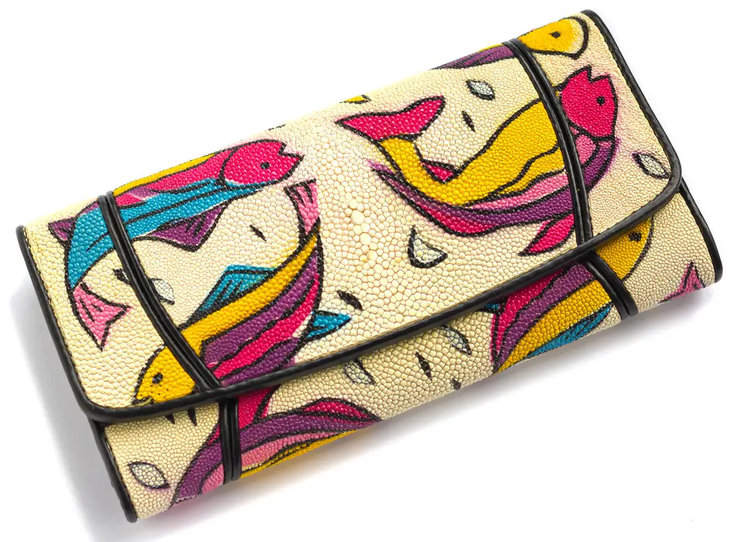 Кошелек из кожи ската Exotic Leather Рыбки (stw 32_3) — фото 1