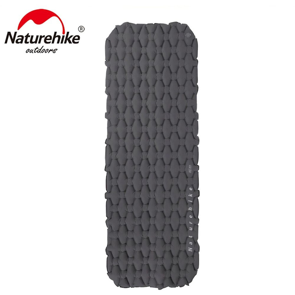 Матрац туристичний надувний одномісний Naturehike FC-10 NH19Z001-P, 195х59х65 мм, графітовий для кемпінгу