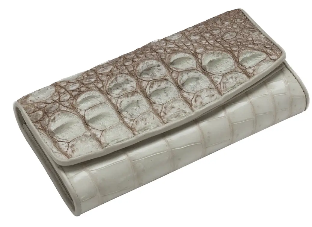 Гаманець зі шкіри крокодила Exotic Leather Білий (cw25) — фото 1