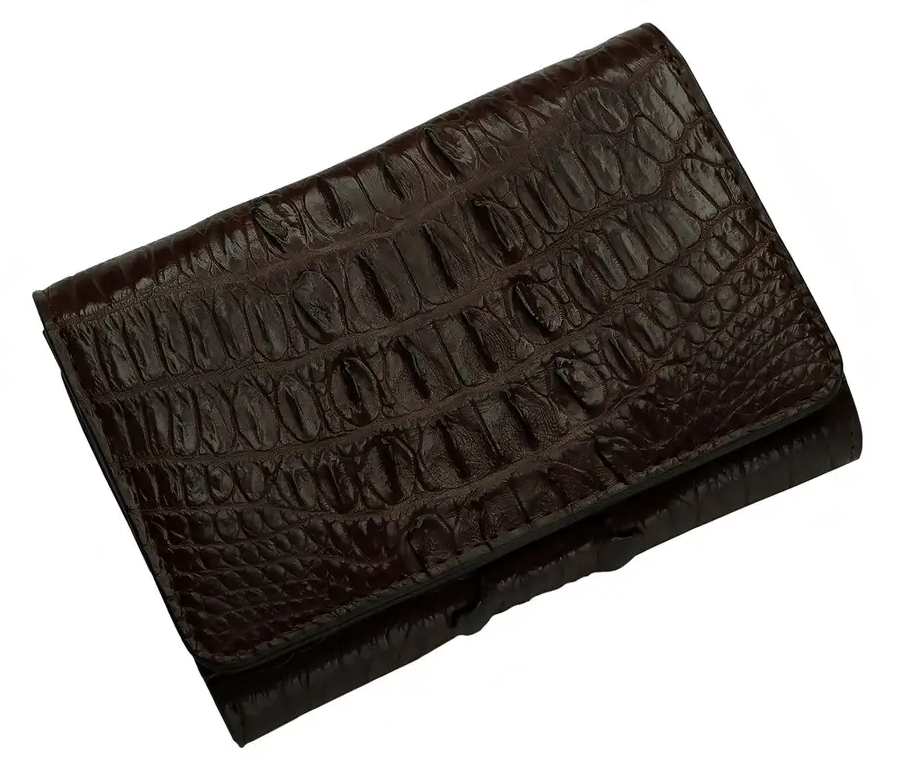 Кошелек женский из кожи крокодила Exotic Leather Коричневый (cw105) — фото 1
