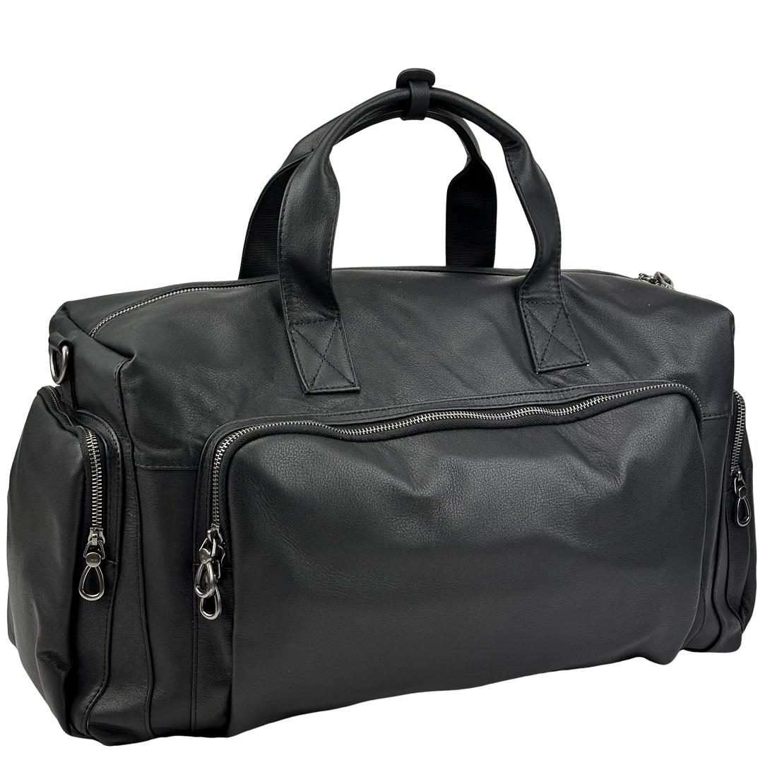 Дорожная сумка кожанная черная Tiding Bag 2081A