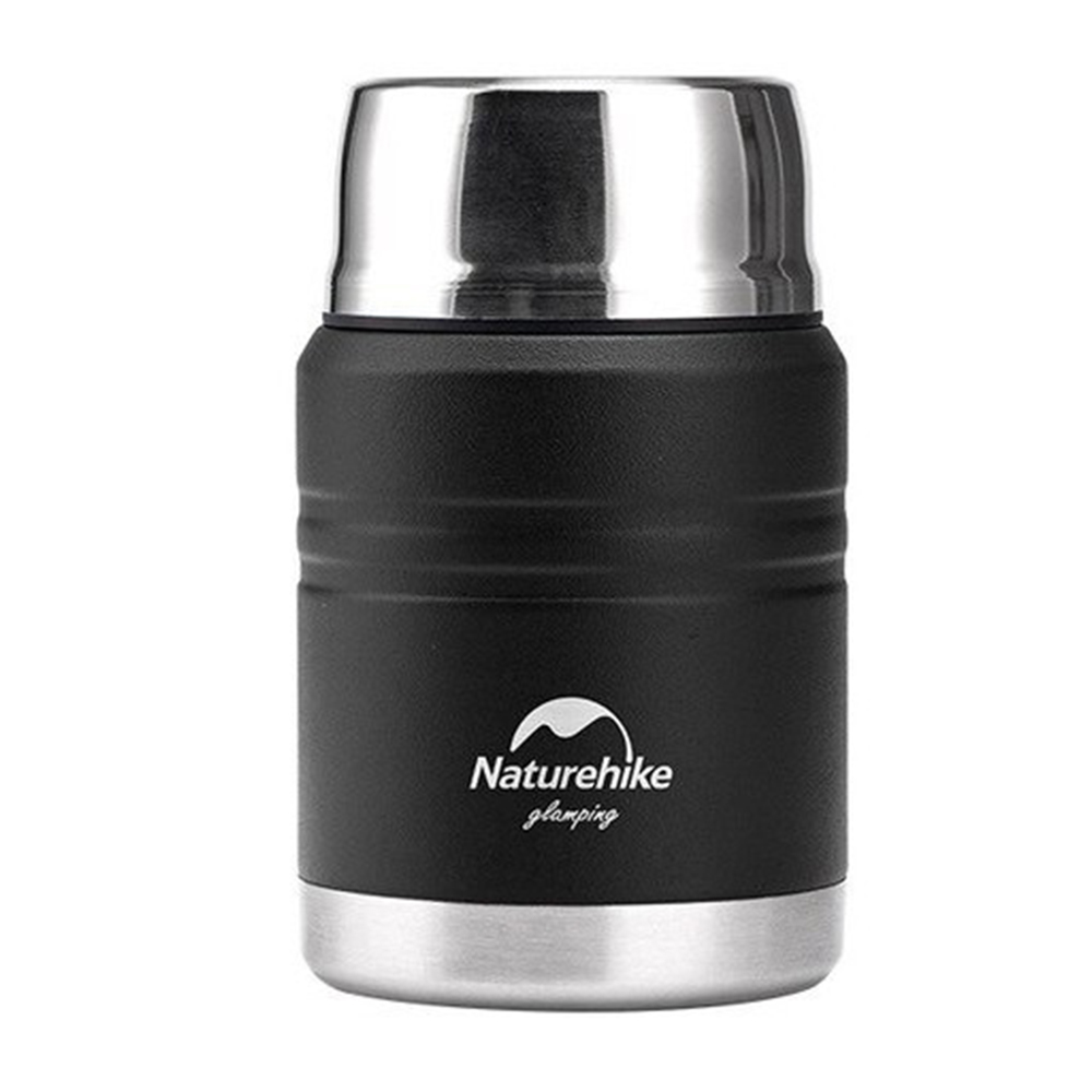 Термос Naturehike Stew beaker NH20SJ041, 304 сталь, 0.5 л, чорний — фото 1