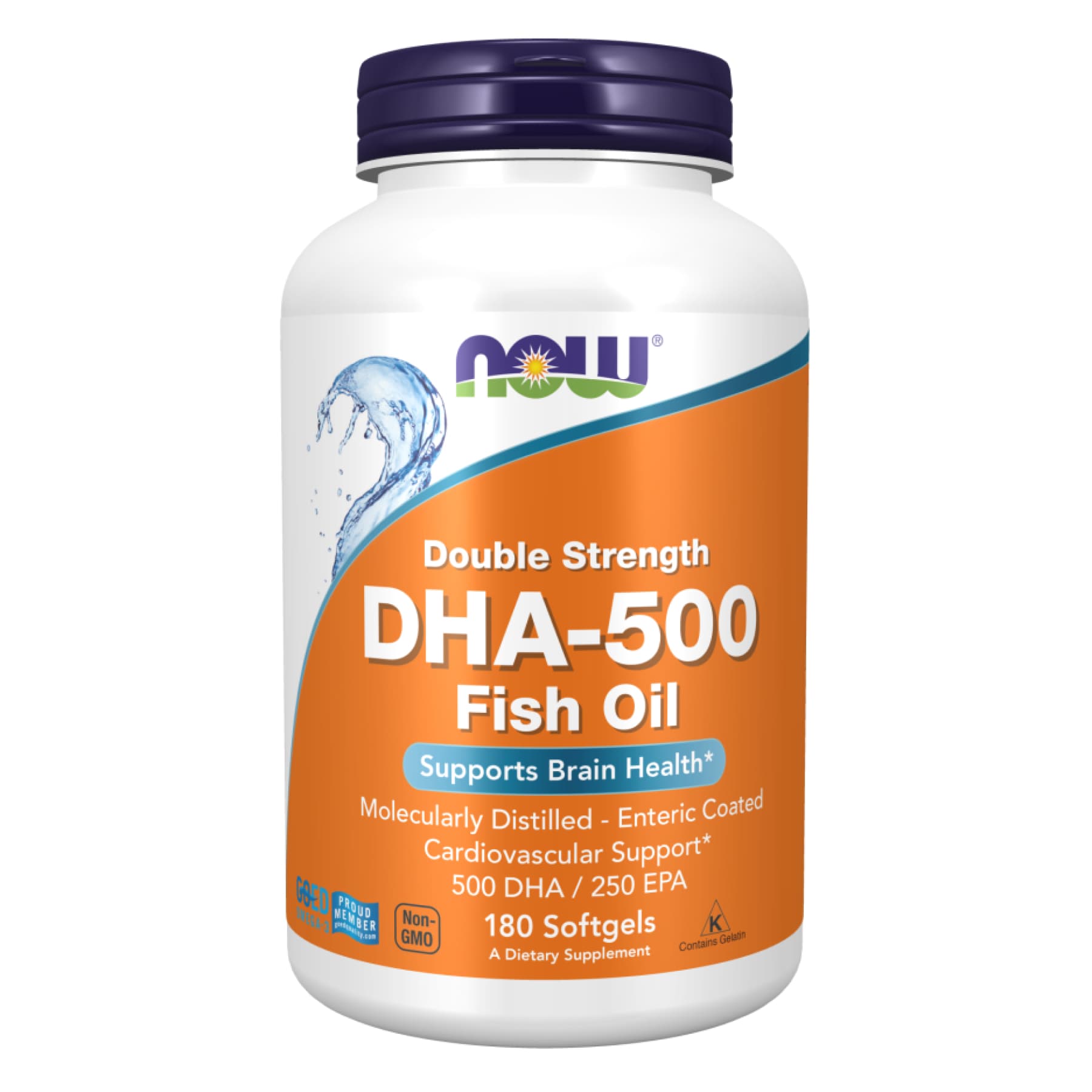 DHA, 500 мг, 180 желатинових капсул