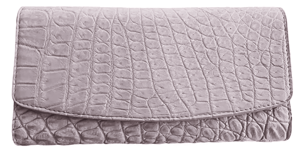 Гаманець портмоне жіночий із натуральної шкіри крокодила ліловий Exotic Leather (cw 95_7)