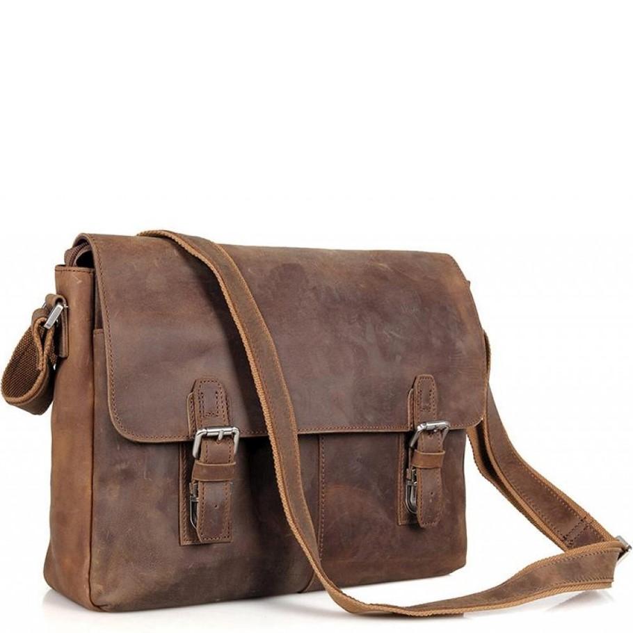 Мессенджер коричневый Tiding Bag 6002LR-2