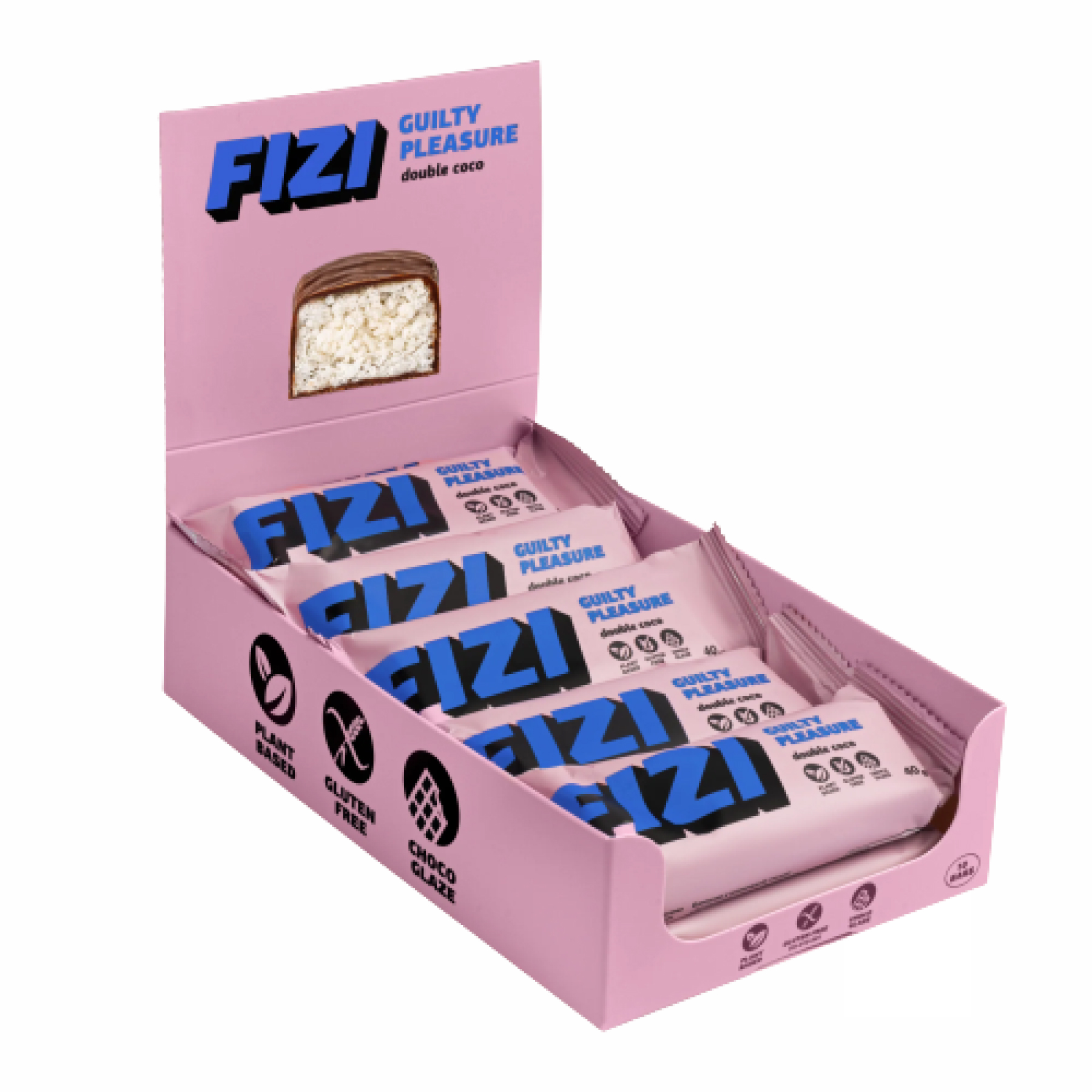 FIZI Chocolate Bar - 10х40g Double Coconut (Повреждена упаковка) — фото 1