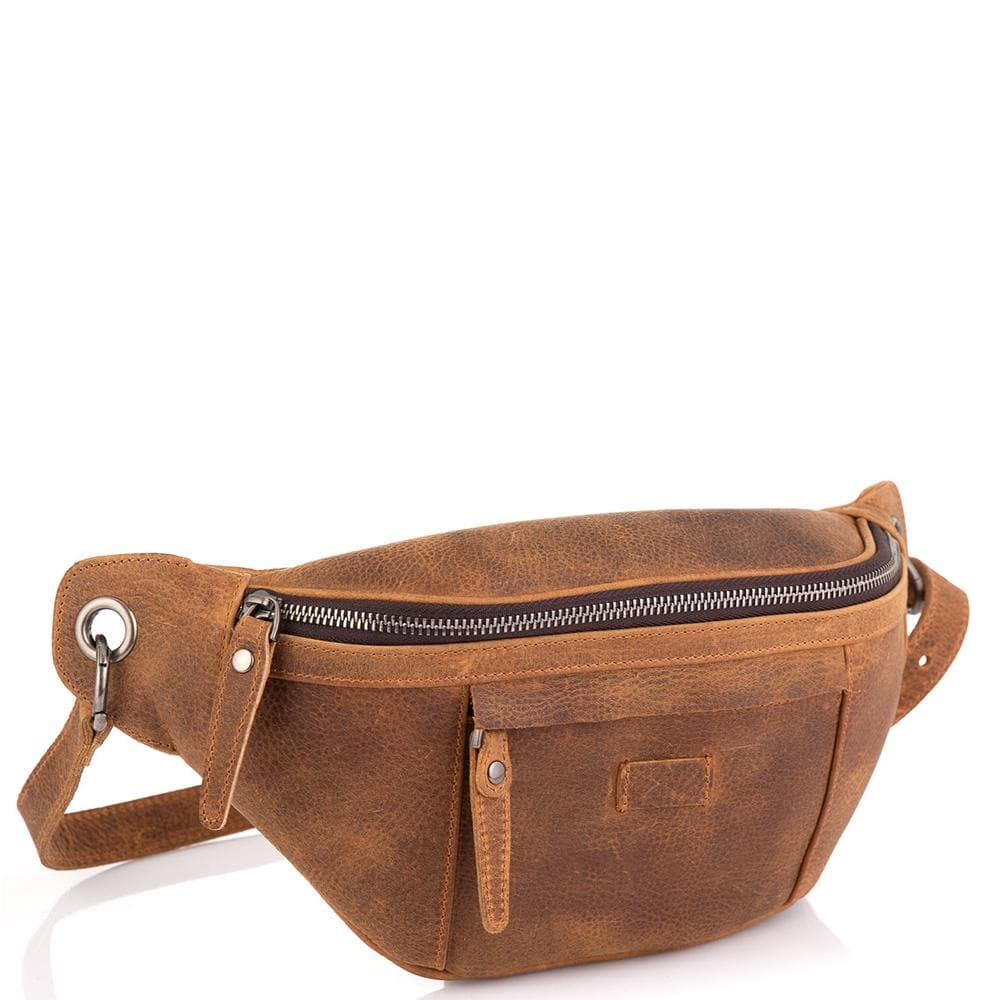 Чоловіча сумка на пояс коричнева Tiding Bag t2103C