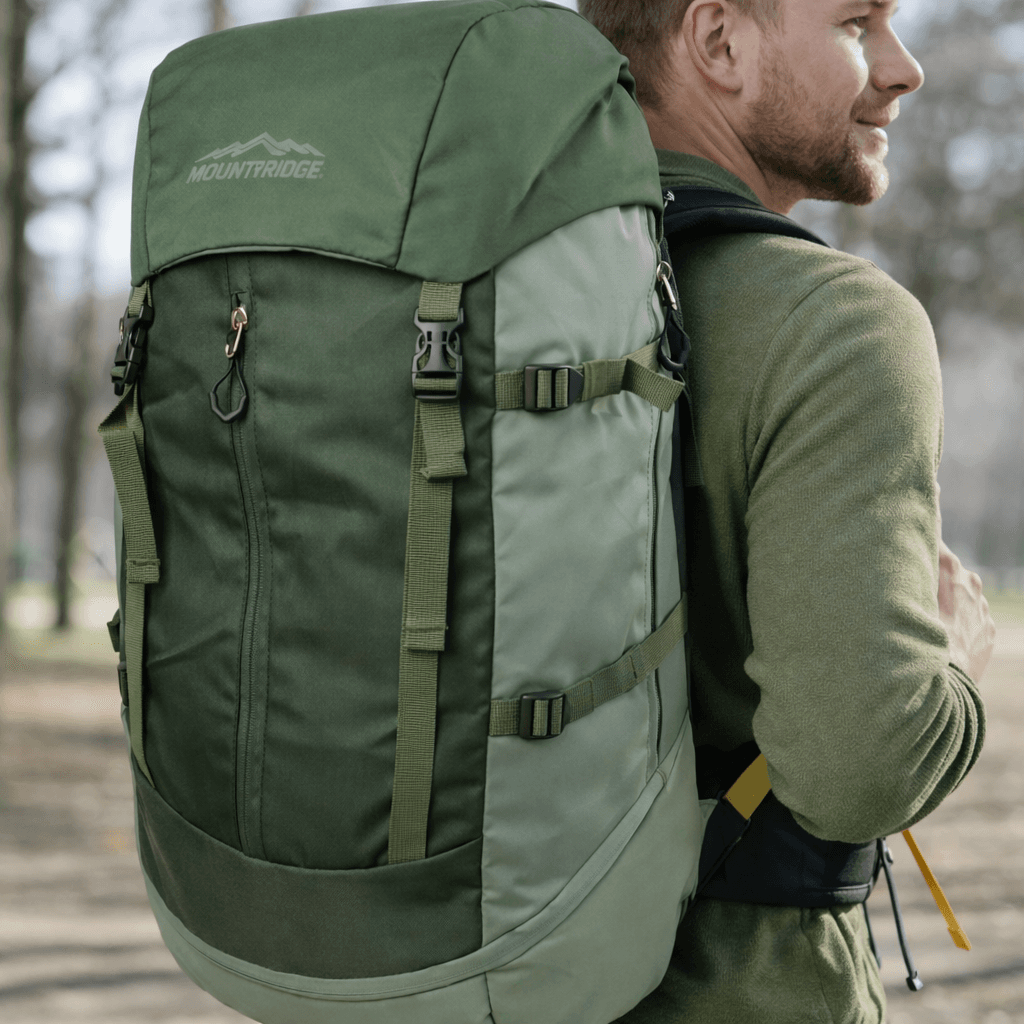 Легкий походный, туристический рюкзак с дождевиком 45L Adventuridge хаки — фото 1