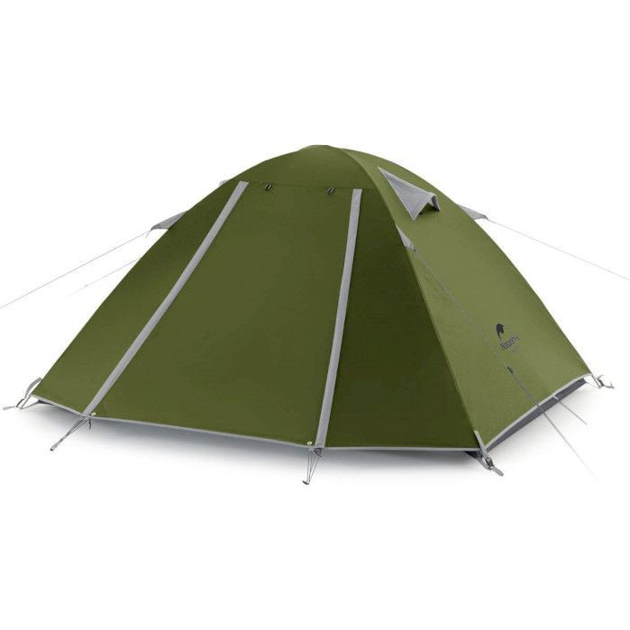Намет двомісний Naturehike P-Series NH18Z022-P, 210T/65D, темний хакі — фото 1