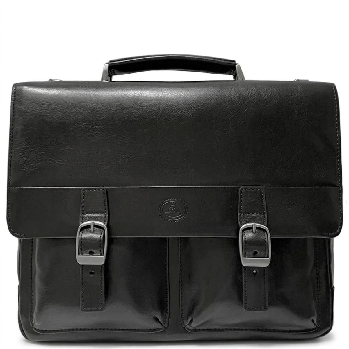 Мужской портфель из натуральной кожи Tony Perotti Italico 9276G-35 (90416) Черный — фото 1