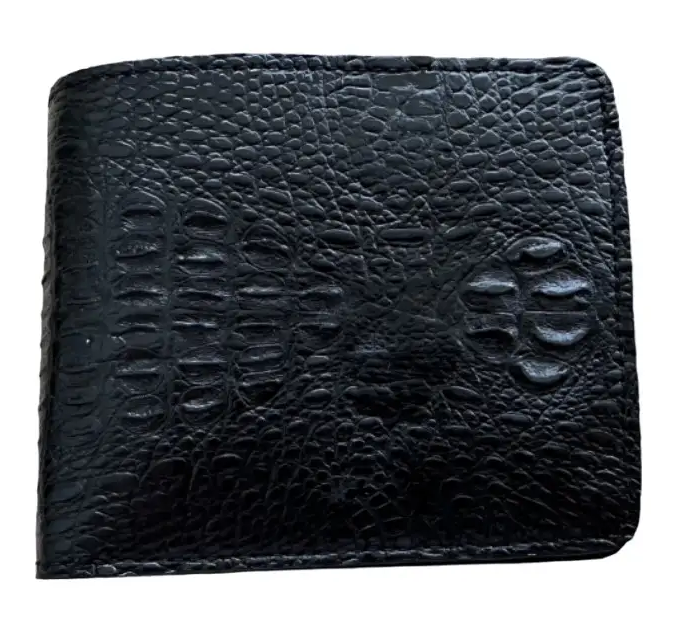 Гаманець портмоне із натуральної шкіри крокодила чоловічий чорний Exotic Leather (cw20_2)