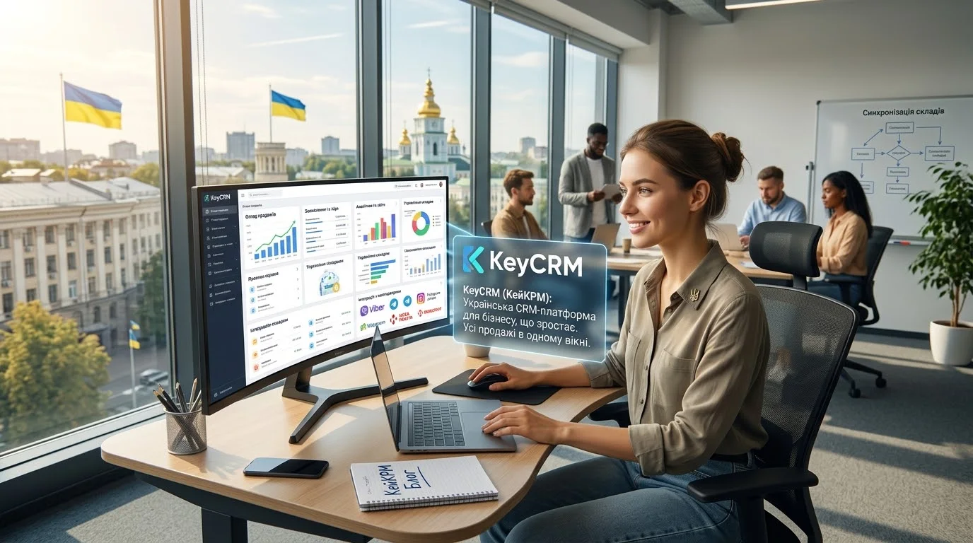 Менеджер працює із замовленнями та чатами keyCRM в одному вікні