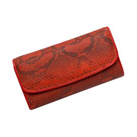 Придбати - Жіночий гаманець зі шкіри пітона червоний, image , характеристики, відгуки