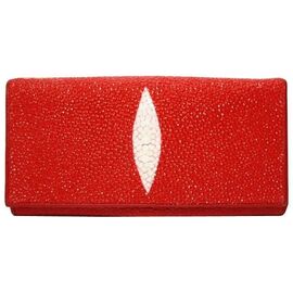 Придбати - Жіночий гаманець зі шкіри ската червоний, image , характеристики, відгуки