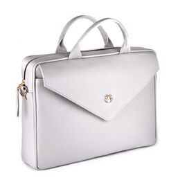 Купить - Женская кожаная сумка для ноутбука серая Fl15, фото , характеристики, отзывы