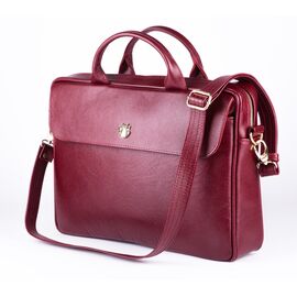 Придбати - Жіноча шкіряна сумка для ноутбука червона FL16, image , характеристики, відгуки