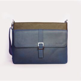 Купити Багатофункціональна чоловіча шкіряна сумка синя B17 (12-33), image , характеристики, відгуки