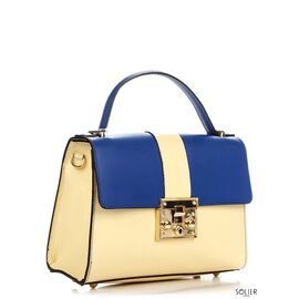 Купить - Итальянская кожаная сумка синяя Брешиа, фото , характеристики, отзывы
