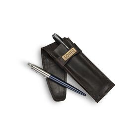 Кожаный футляр для ручки темно коричневый, фото 