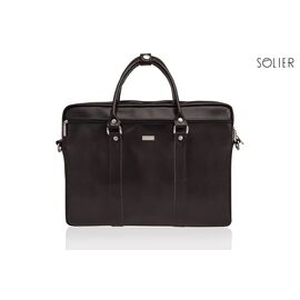 Купить - Кожаная сумка для ноутбука через плечо коричневая, фото , характеристики, отзывы