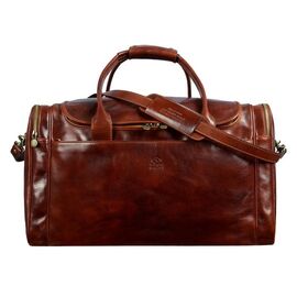 Купить Большая итальянская кожаная дорожная сумка коричневая Time Resistance 5191701, фото , характеристики, отзывы